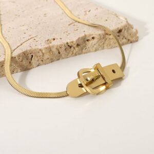 ¡Uy! Chocker broche con baño de oro 14K