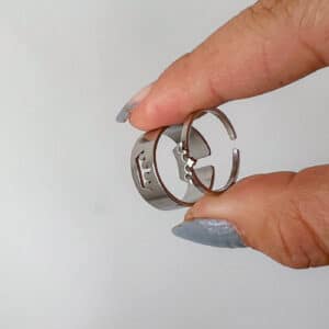 ¡Uy! Anillos Pareja Corona Acero