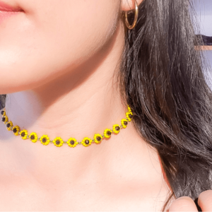 ¡Uy! Choker y anillo girasol